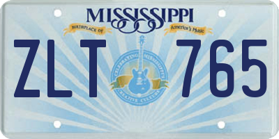MS license plate ZLT765