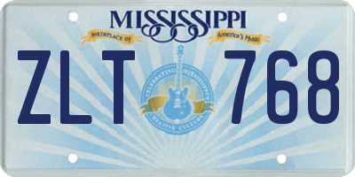 MS license plate ZLT768