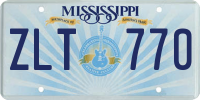 MS license plate ZLT770
