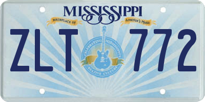 MS license plate ZLT772
