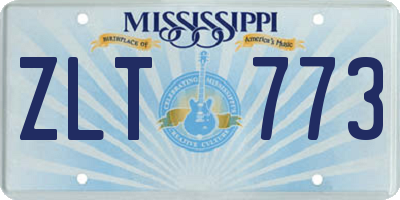 MS license plate ZLT773