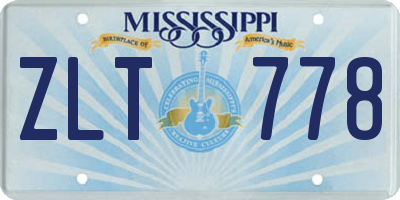 MS license plate ZLT778