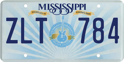 MS license plate ZLT784
