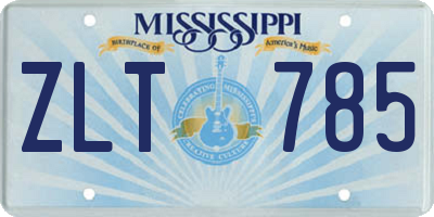 MS license plate ZLT785