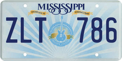 MS license plate ZLT786