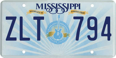MS license plate ZLT794