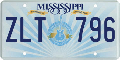 MS license plate ZLT796