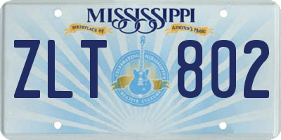MS license plate ZLT802