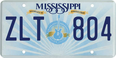 MS license plate ZLT804