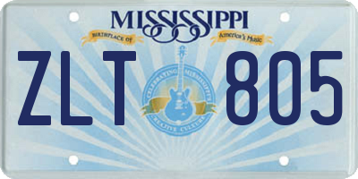 MS license plate ZLT805
