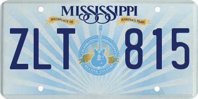 MS license plate ZLT815
