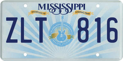 MS license plate ZLT816