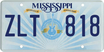 MS license plate ZLT818