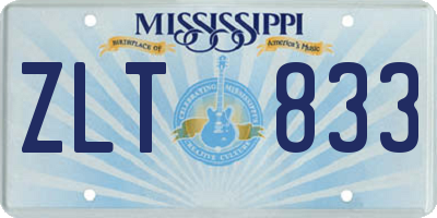MS license plate ZLT833