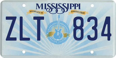 MS license plate ZLT834