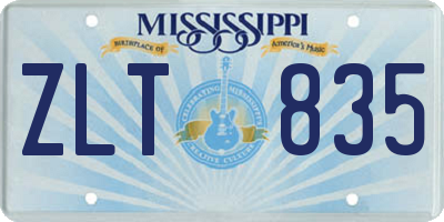 MS license plate ZLT835