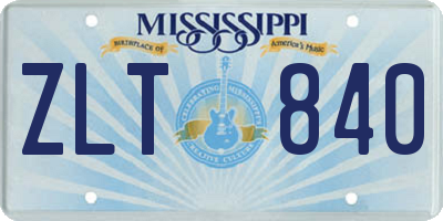 MS license plate ZLT840