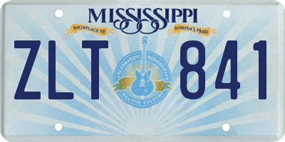 MS license plate ZLT841