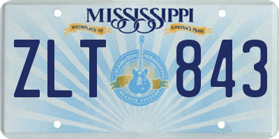 MS license plate ZLT843