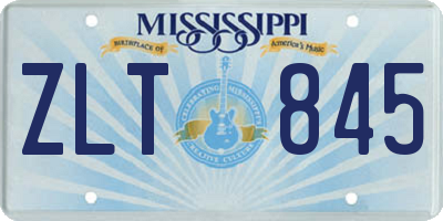 MS license plate ZLT845