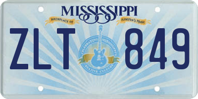MS license plate ZLT849