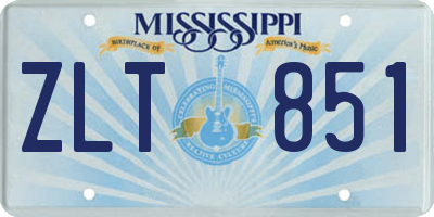 MS license plate ZLT851