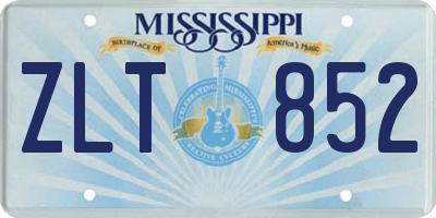 MS license plate ZLT852