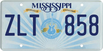 MS license plate ZLT858