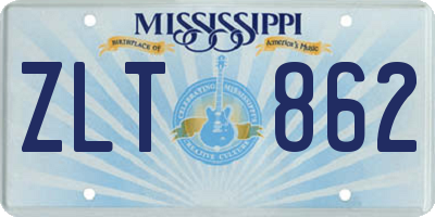 MS license plate ZLT862