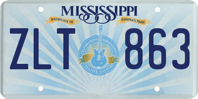 MS license plate ZLT863