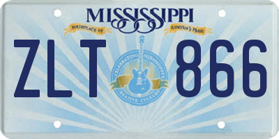 MS license plate ZLT866