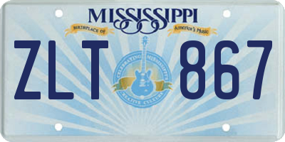 MS license plate ZLT867