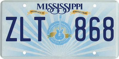 MS license plate ZLT868