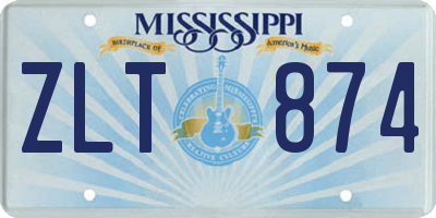 MS license plate ZLT874