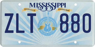MS license plate ZLT880