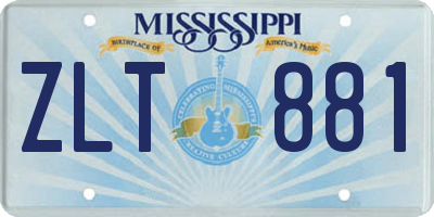 MS license plate ZLT881