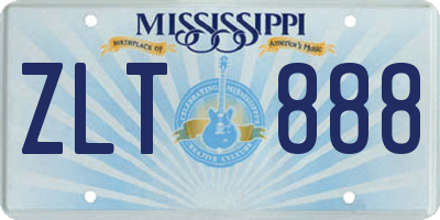 MS license plate ZLT888