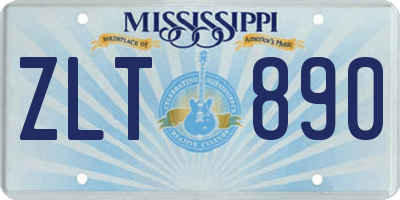 MS license plate ZLT890