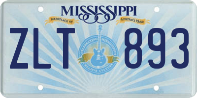 MS license plate ZLT893