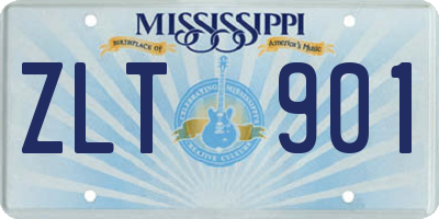 MS license plate ZLT901
