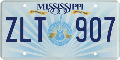 MS license plate ZLT907