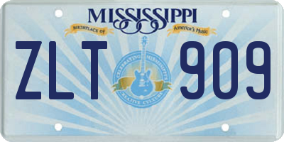 MS license plate ZLT909