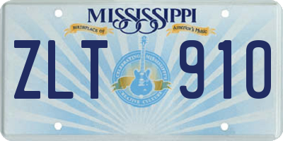 MS license plate ZLT910
