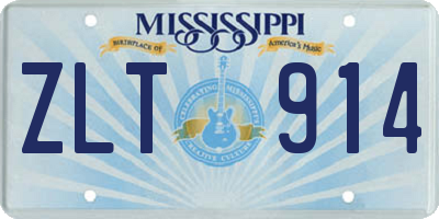 MS license plate ZLT914