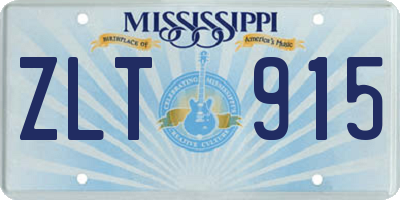 MS license plate ZLT915