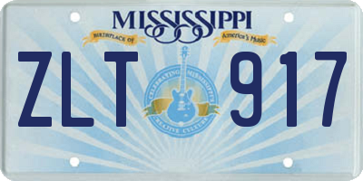 MS license plate ZLT917