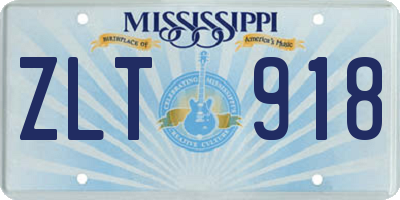 MS license plate ZLT918