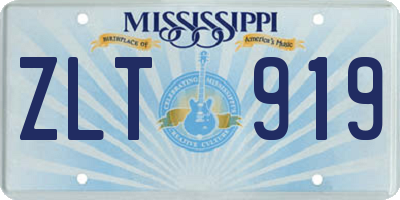 MS license plate ZLT919