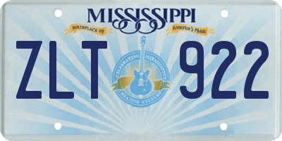 MS license plate ZLT922