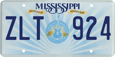 MS license plate ZLT924